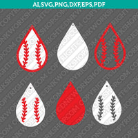 Baseball Earring Template SVG Laser Cut File Silhouette Cameo Vector Cricut Clipart Png Eps Dxf