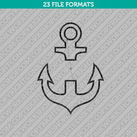 Split Anchor Embroidery Design - 5 Sizes - INSTANT DOWNLOAD