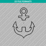 Split Anchor Embroidery Design - 5 Sizes - INSTANT DOWNLOAD