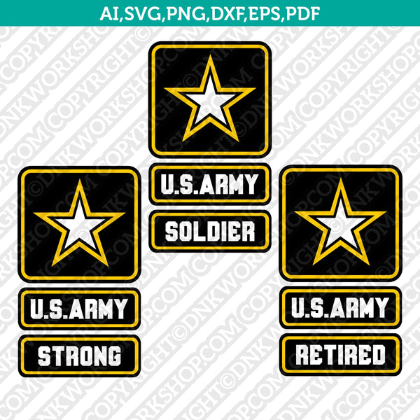 US Army Star Logo SVG Silhouette Cameo Cricut Cut File Vector Png Eps Dxf